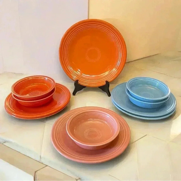 Vintage Other - Vintage Homer Laughlin Multicolor Fiestaware China Set of 11